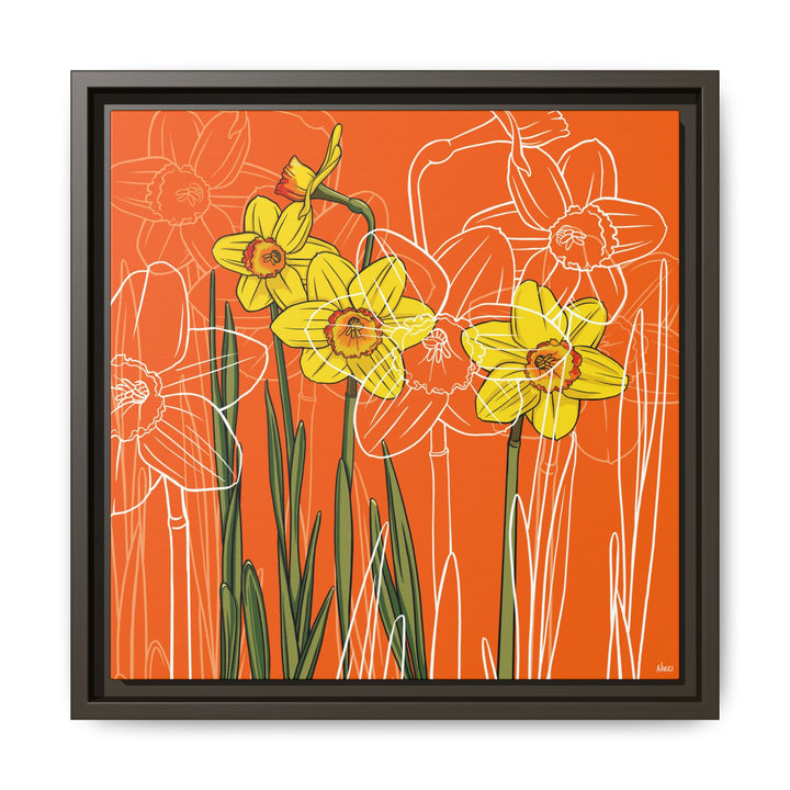 Daffodil: March Birth Month Flower — Framed Canvas Print Wall Art