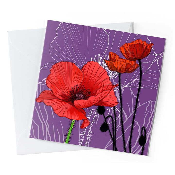 Birth Month Flower Greeting Cards – Pack of 10 | August: Poppies