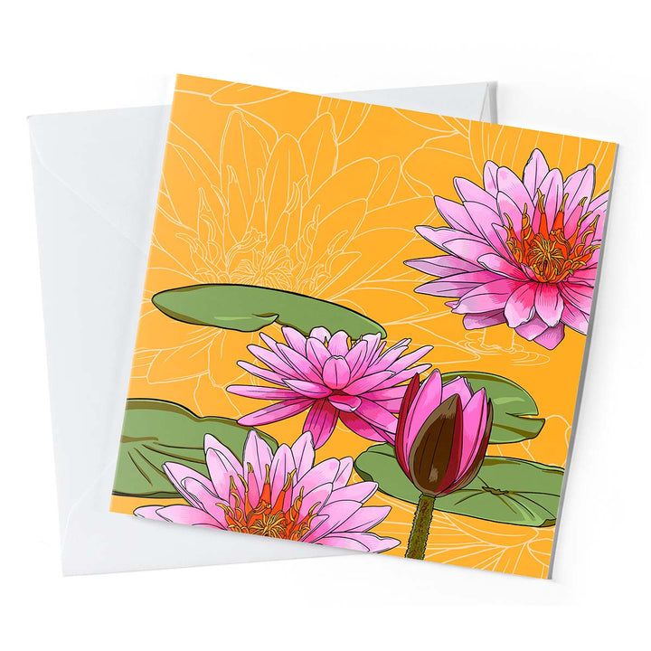 Birth Month Flower Greeting Cards – Pack of 10 | July: Waterlilies