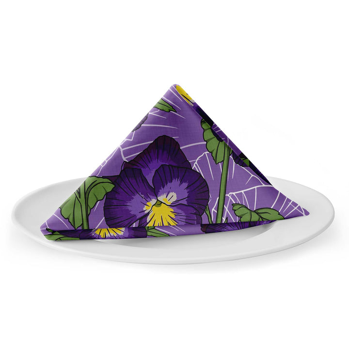 Violet Cotton Napkin — February Birth Month Flower Napkin