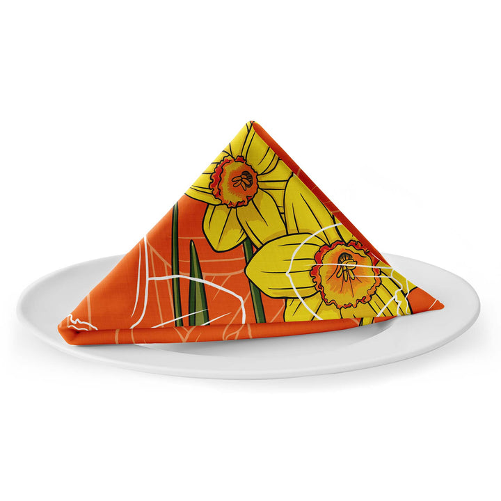 Daffodil Cotton Twill Napkin — March Birth Month Flower