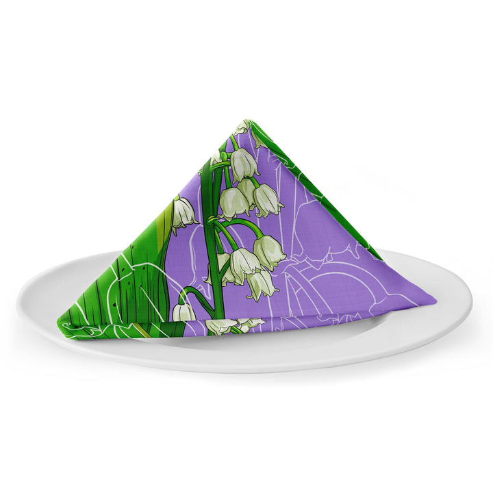 Lily of the Valley Cotton Twill Napkin — May Birth Month Flower