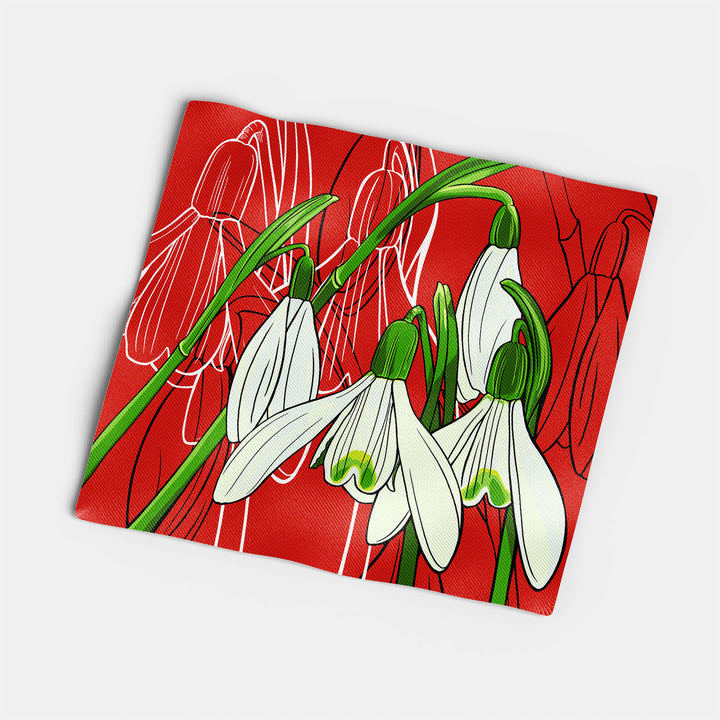 Snowdrop Cotton Twill Napkin — January Birth Month Flower