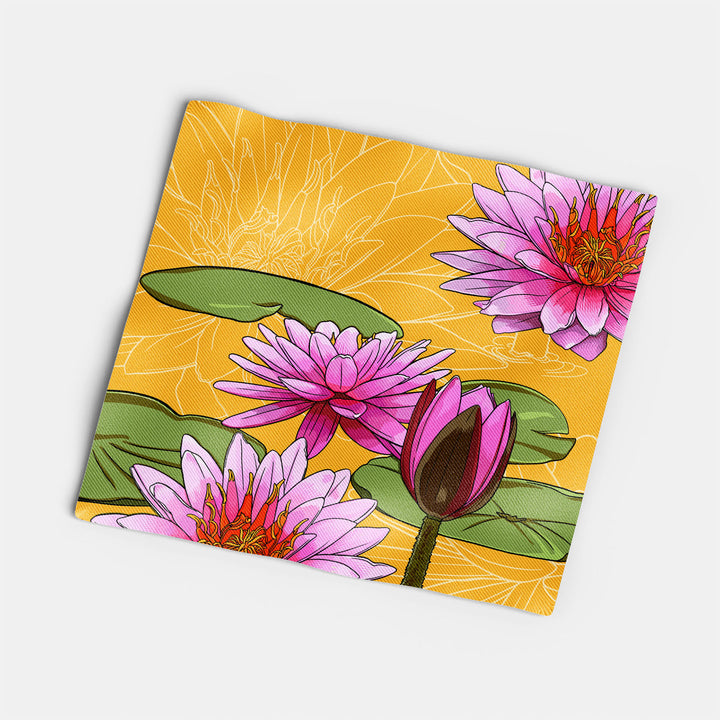 Water Lily Cotton Twill Napkin — July Birth Month Flower