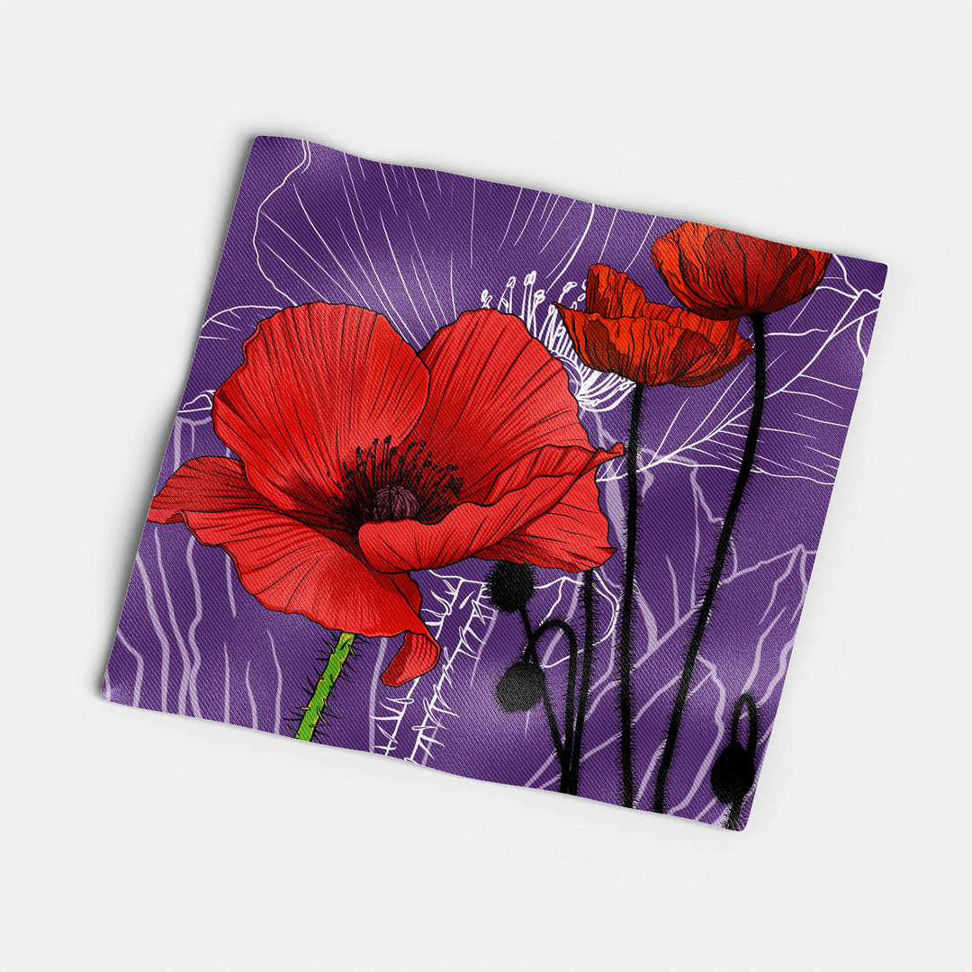 Poppy Cotton Twill Napkin — August Birth Month Flower