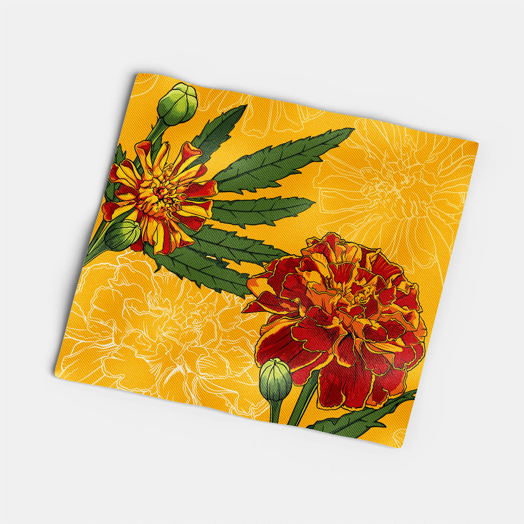 Marigold Cotton Twill Napkin — October Birth Month Flower