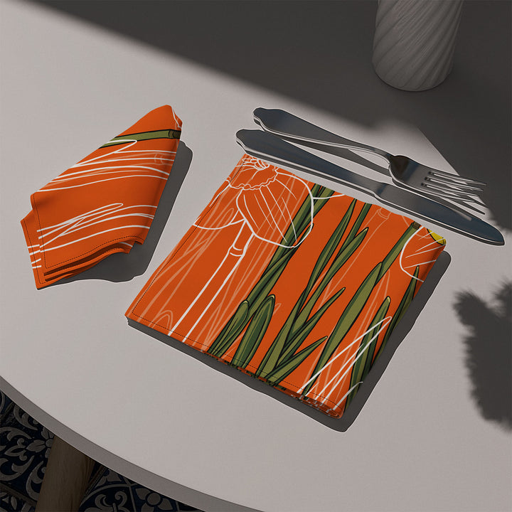 Daffodil Cotton Twill Napkin — March Birth Month Flower
