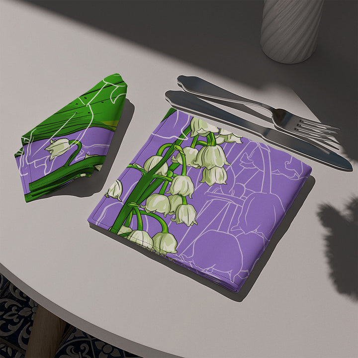Lily of the Valley Cotton Twill Napkin — May Birth Month Flower