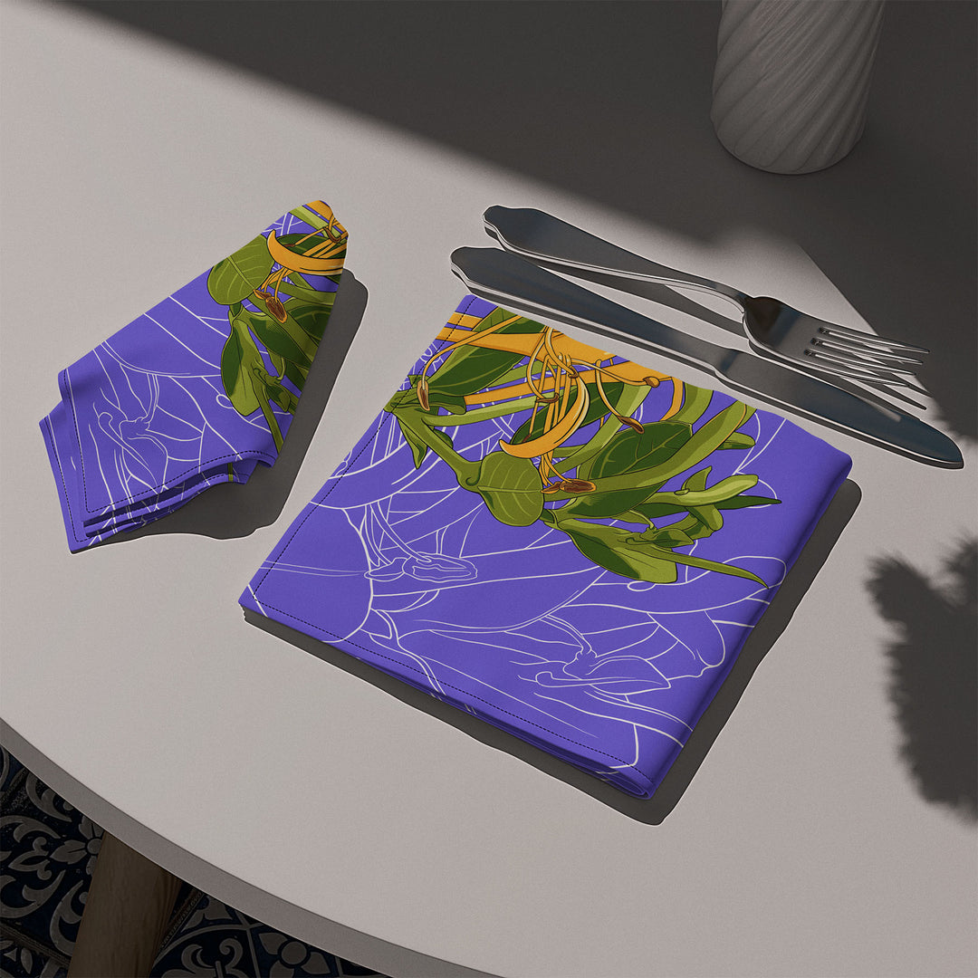 Honeysuckle Cotton Twill Napkin — June Birth Month Flower