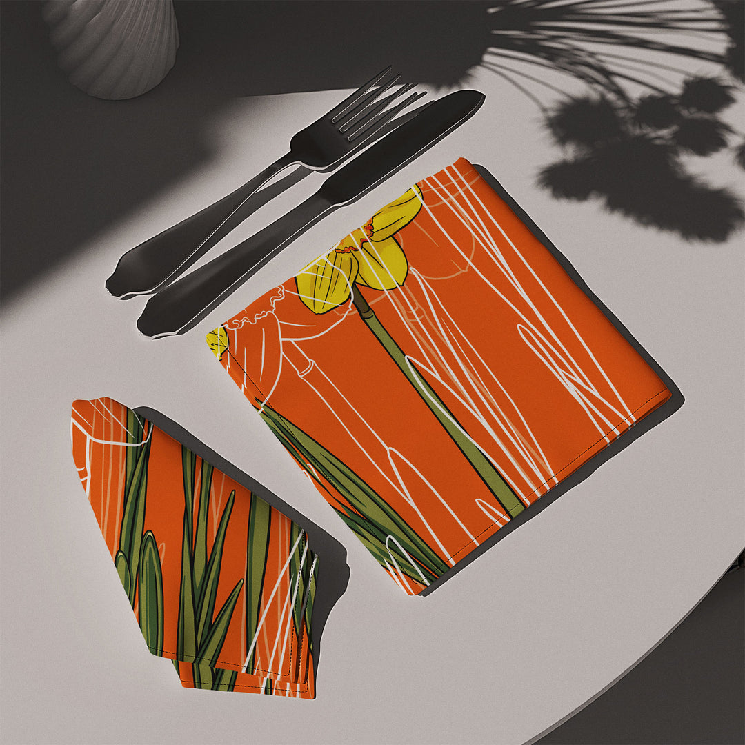Daffodil Cotton Twill Napkin — March Birth Month Flower