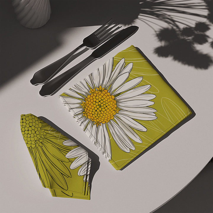 Daisy Cotton Twill Napkin — April Birth Month Flower