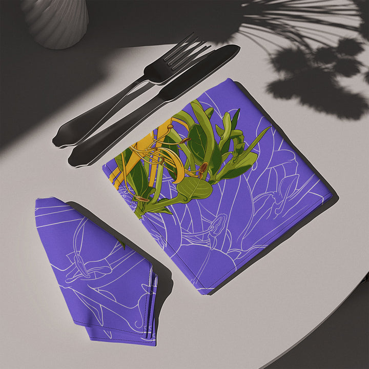 Honeysuckle Cotton Twill Napkin — June Birth Month Flower