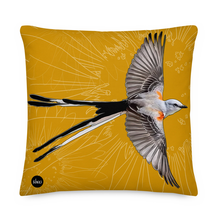 State Bird Pillow: Oklahoma – Scissor-tailed Flycatcher