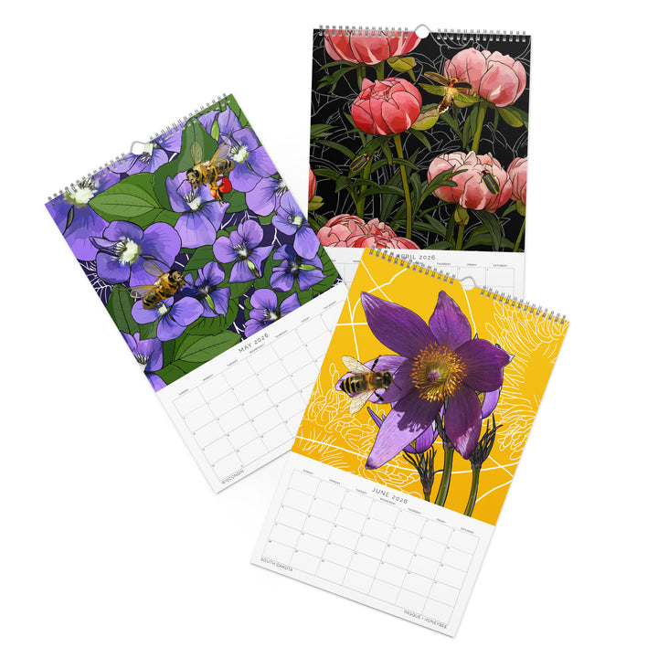 2026 State Flowers + Insects Wall Calendar – Midwestern States