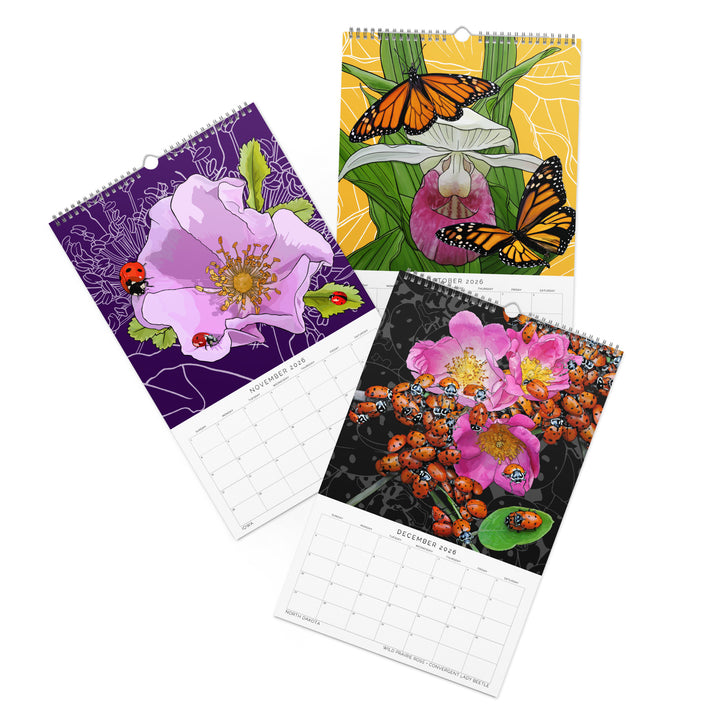 2026 State Flowers + Insects Wall Calendar – Midwestern States