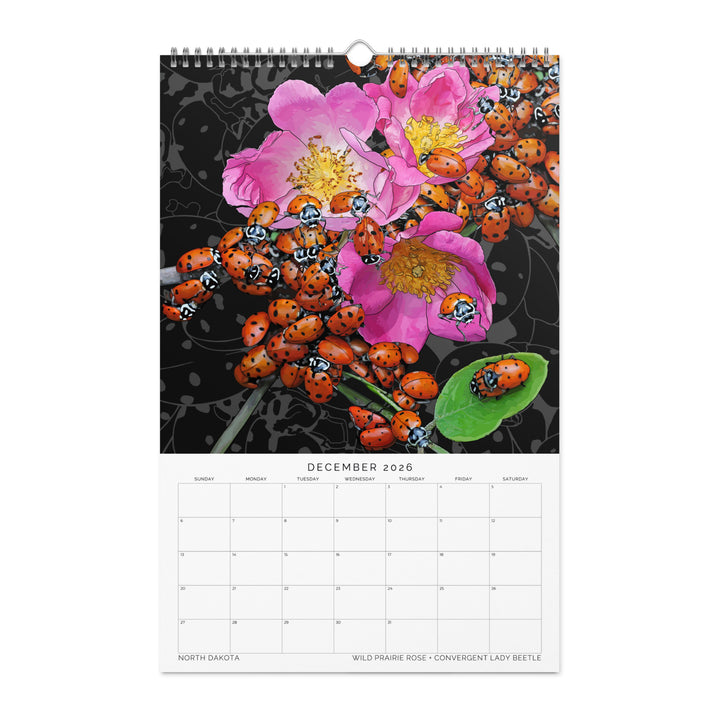2026 State Flowers + Insects Wall Calendar – Midwestern States