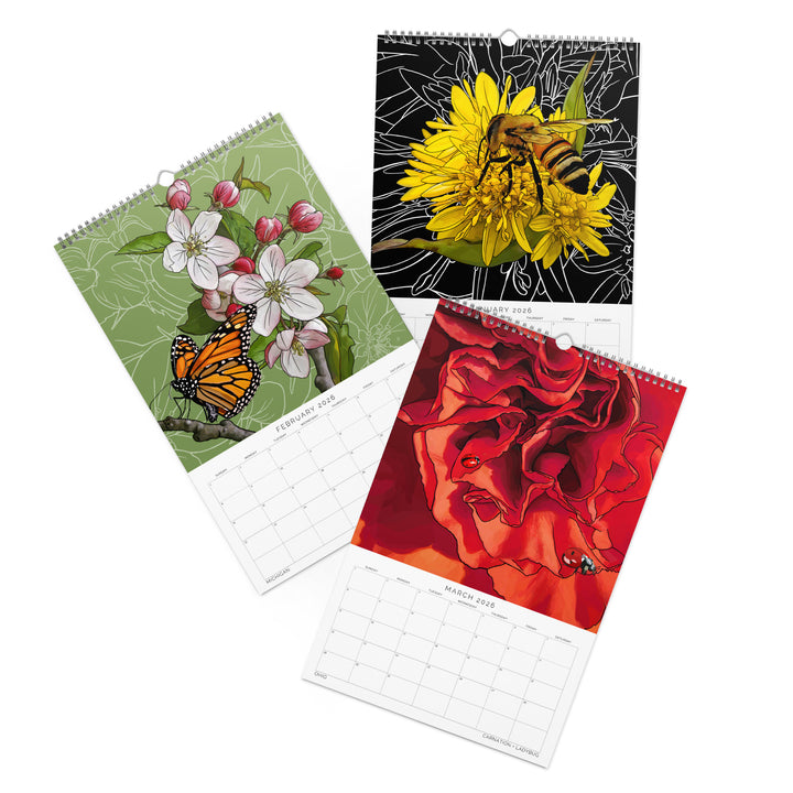 2026 State Flowers + Insects Wall Calendar – Midwestern States