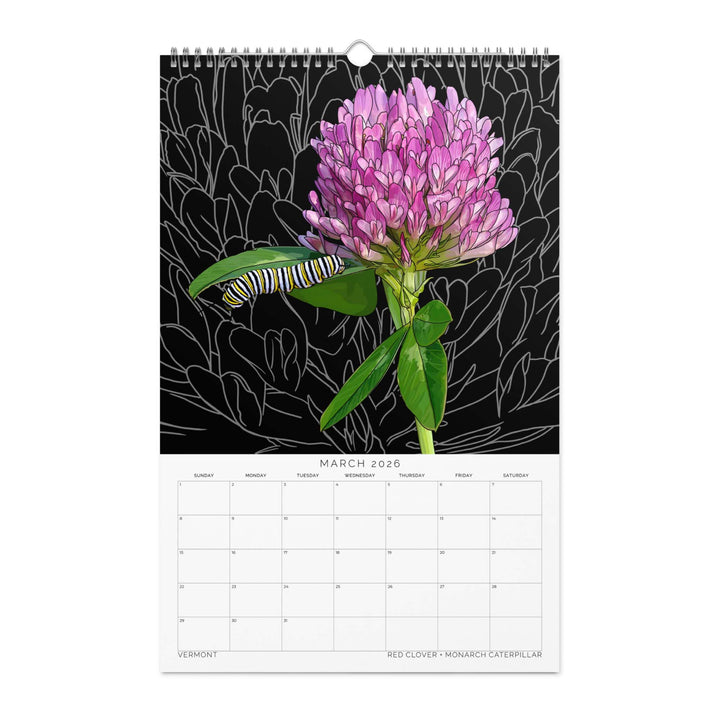 2026 State Flowers + Insects Wall Calendar – Northeastern States