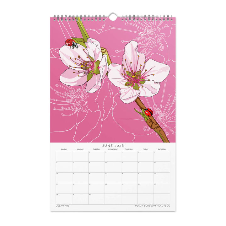 2026 State Flowers + Insects Wall Calendar – Northeastern States