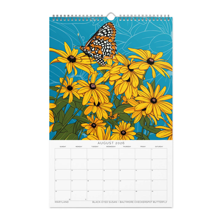 2026 State Flowers + Insects Wall Calendar – Northeastern States