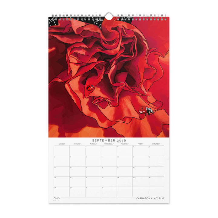 2026 State Flowers + Insects Wall Calendar – Northeastern States