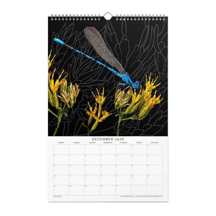 2026 State Flowers + Insects Wall Calendar – Western States
